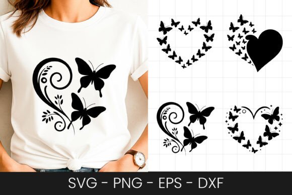 Review: Butterfly Swirl Heart Design SVG PNG for Embroidery