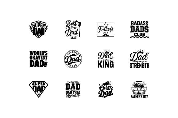 Super Dad Typography Quote Bundle