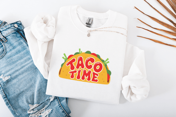 Taco Time Funny Food Lover Quote Design